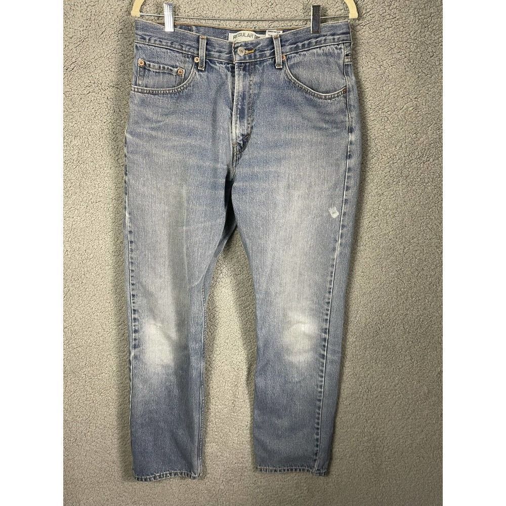 Levi's 505 Straight Leg Light Wash Denim Jeans Regular Mens Size 34x34